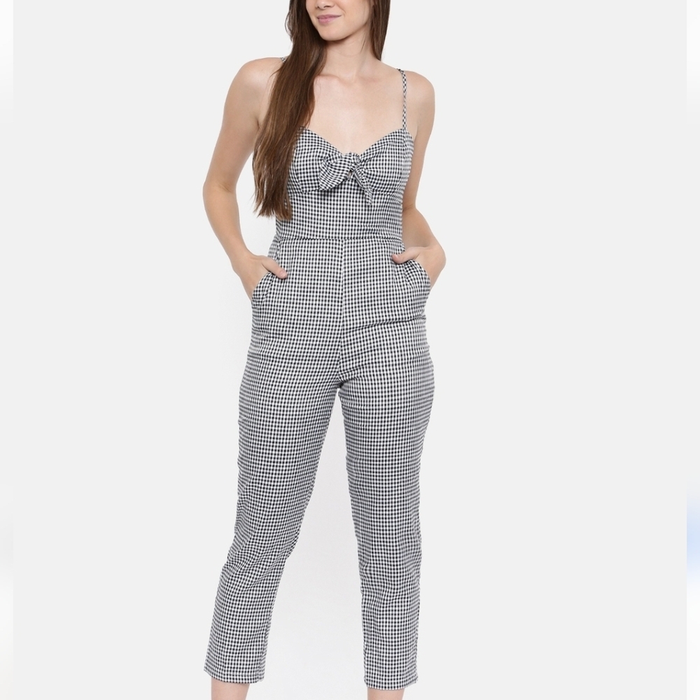 Gingham Forever 21 Plaid BOW Sleeveless Romper Small